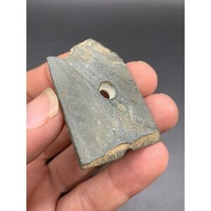 2 Inch Authentic Ancient Slate Gorget‎ From White Co Illinois Ancient Damage